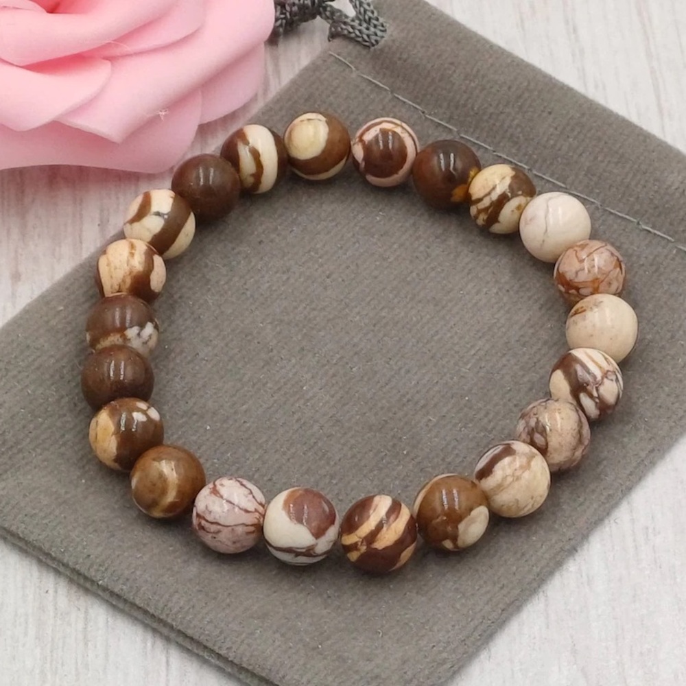 🆕New Zebra Jasper Healing Gemstone Bracelet 8mm